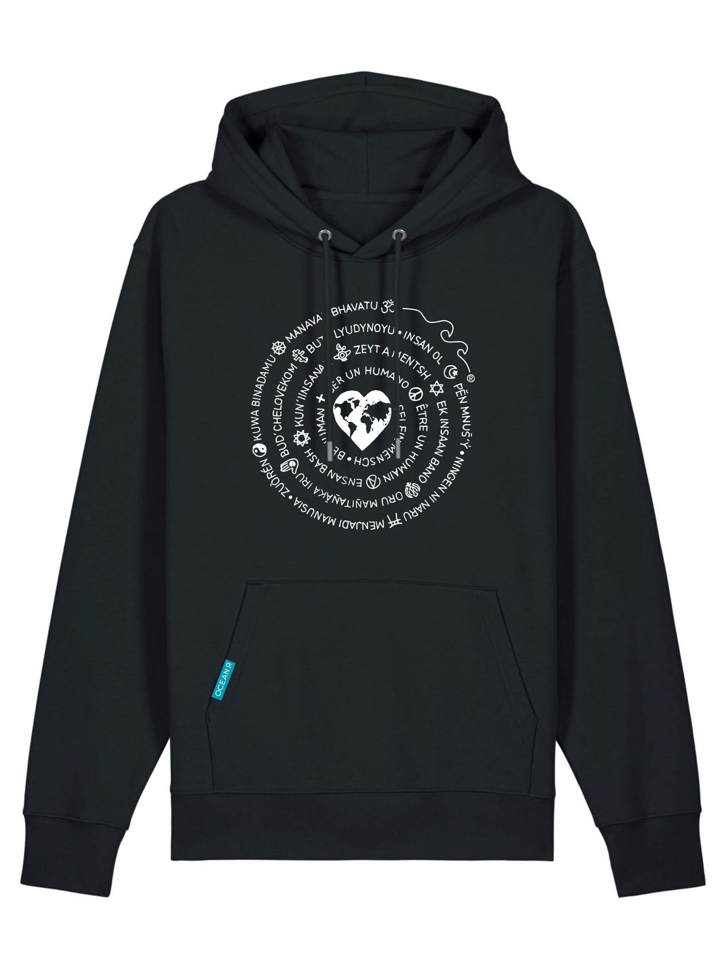 Urban Rise Hoodie - Unisex - Schwarz mit weißem Logo