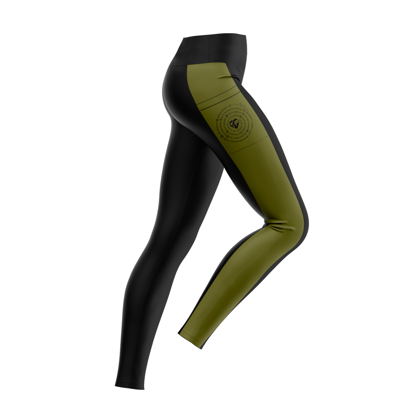 Pure Flow Yoga Leggins ( Oliv Schwarz )