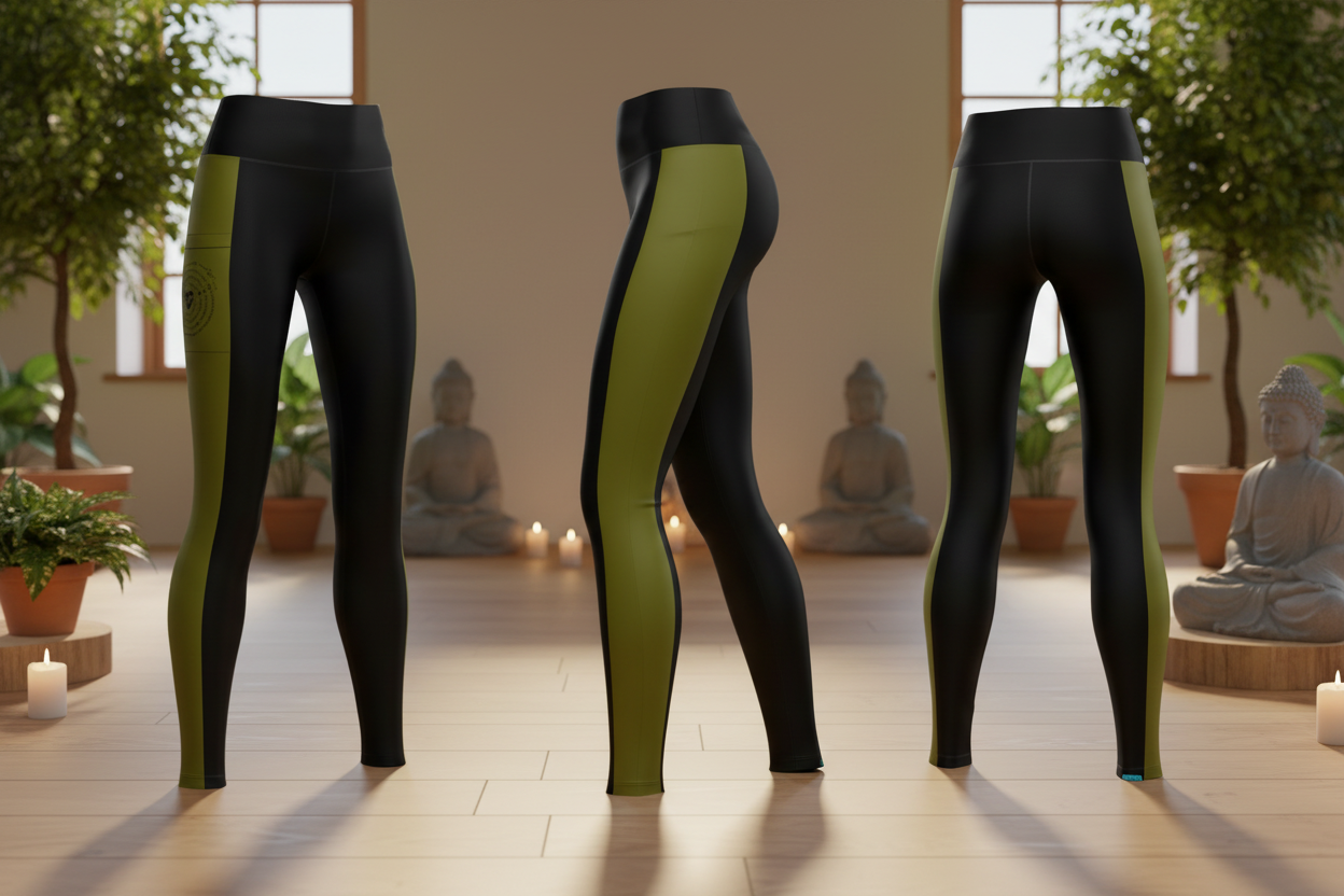 Pure Flow Yoga Leggins ( Oliv Schwarz )