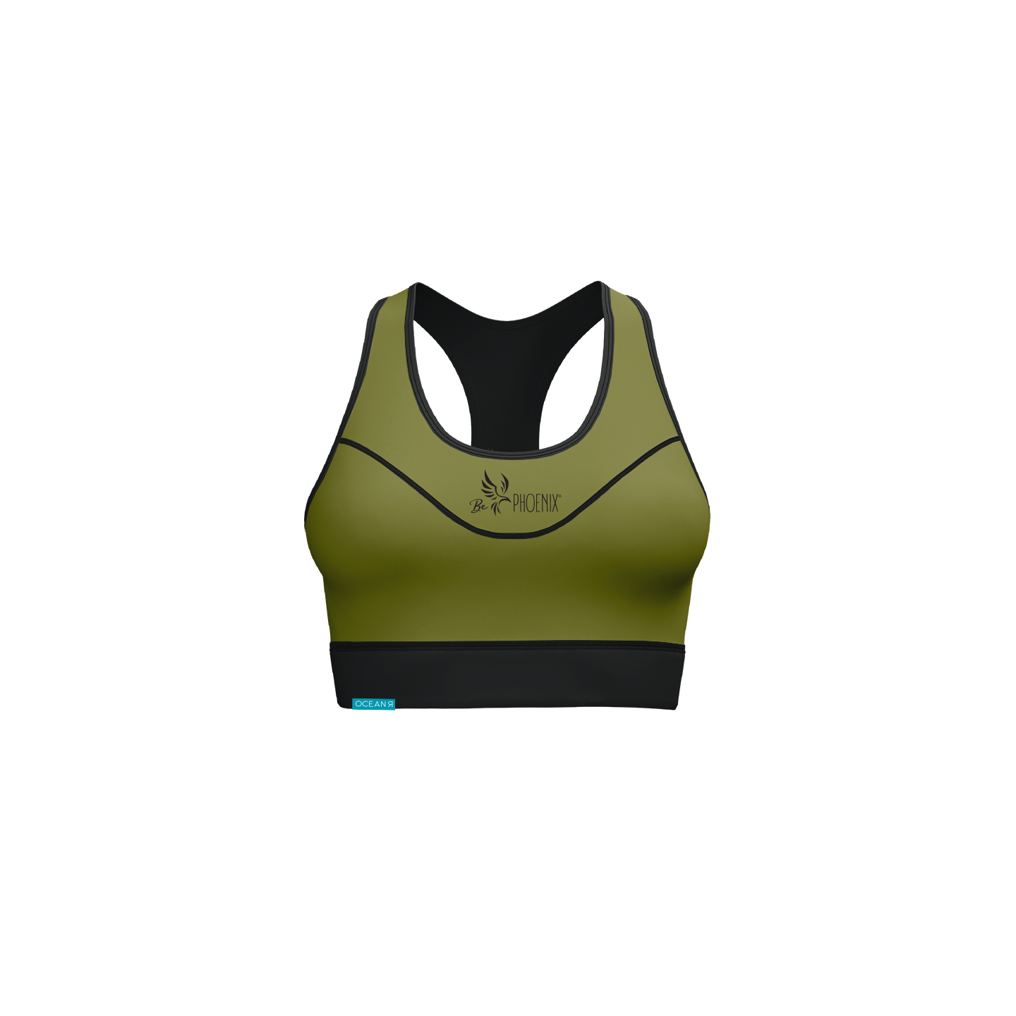 Pure Flow Sports Bra (Oliv-Schwarz )