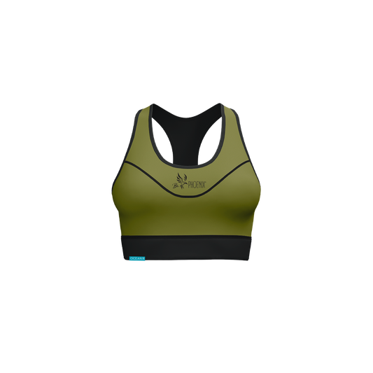Pure Flow Sports Bra (Oliv-Schwarz )