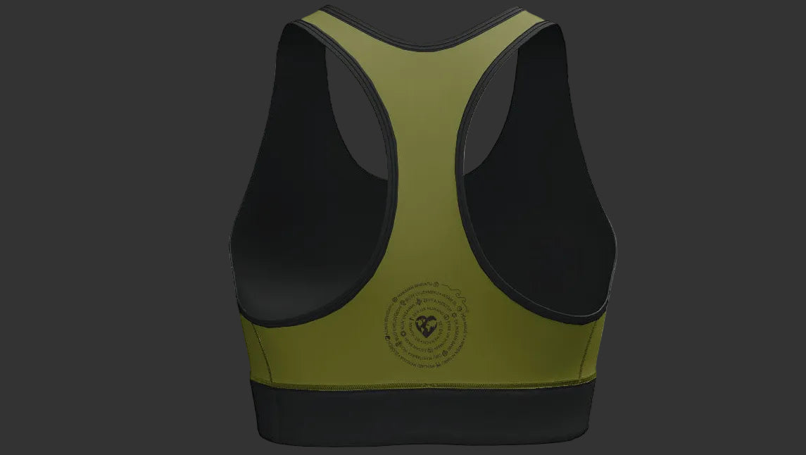 Pure Flow Sports Bra (Oliv-Schwarz )